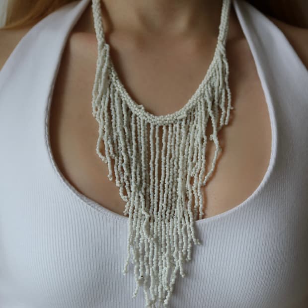 fringe bead necklace