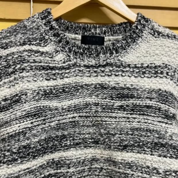 타임 남성 스트라이프패턴울니트 100