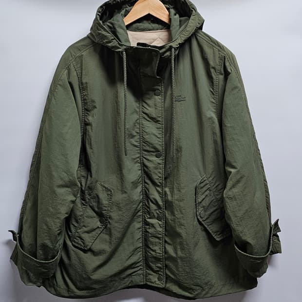 라코스테 후드 야상 점퍼 카키 36(95)