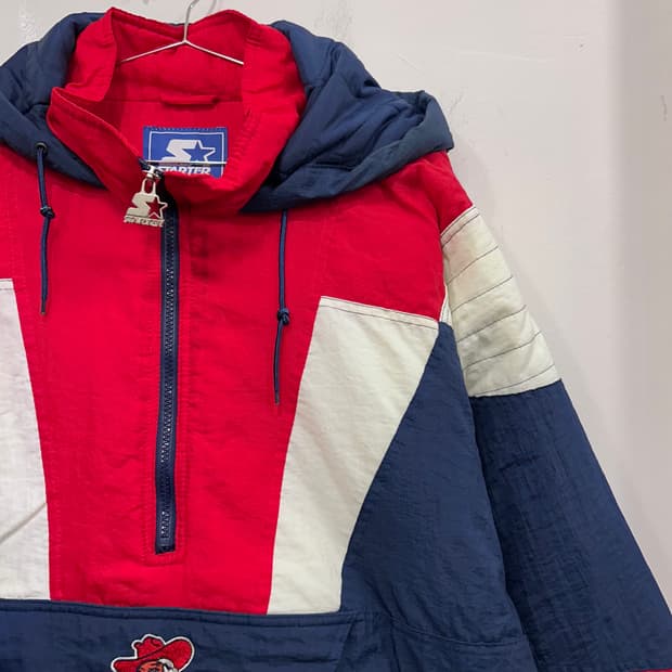 스타터 올드스쿨 미시시피 레블스 커널 랩 누빔 아노락