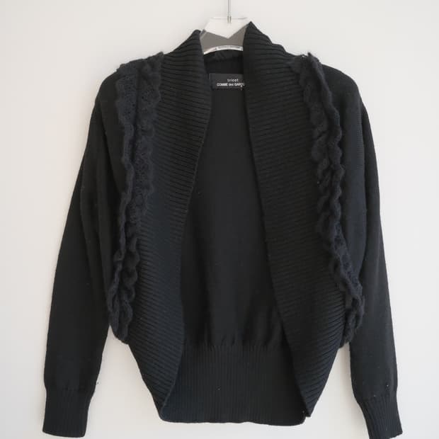 Shawl collar mohair bolero cardigan