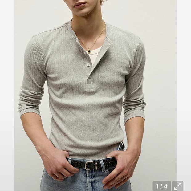 SAVAGE Slim Fit Henley Neck 헨리넥
