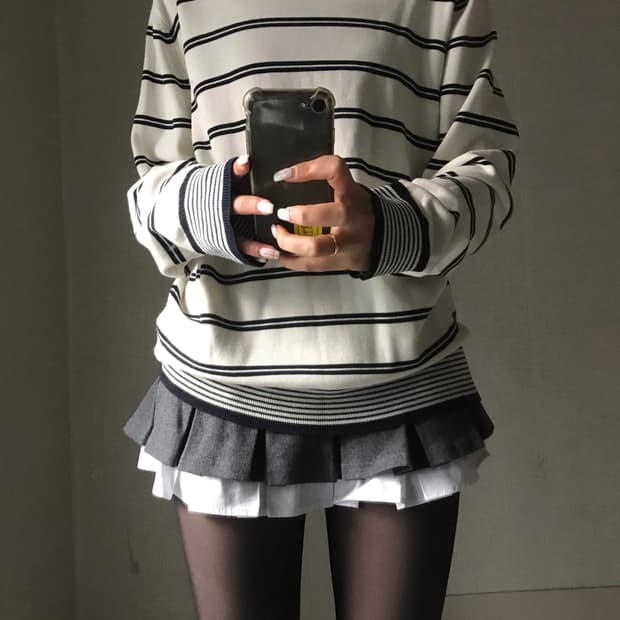 타미힐피거 스트라이프 니트