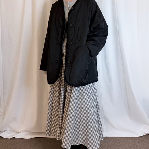 Quilted Liner Jacket - Black