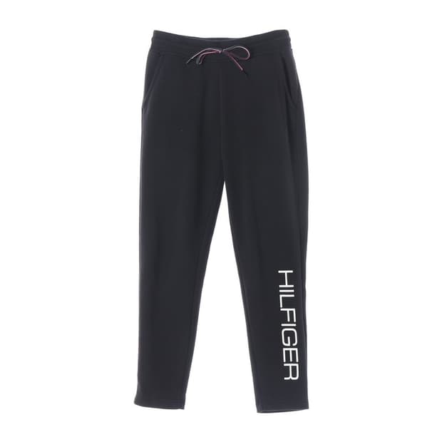 타미힐피거 사이드 레터링 로고 기모 조거 팬츠 블랙 S