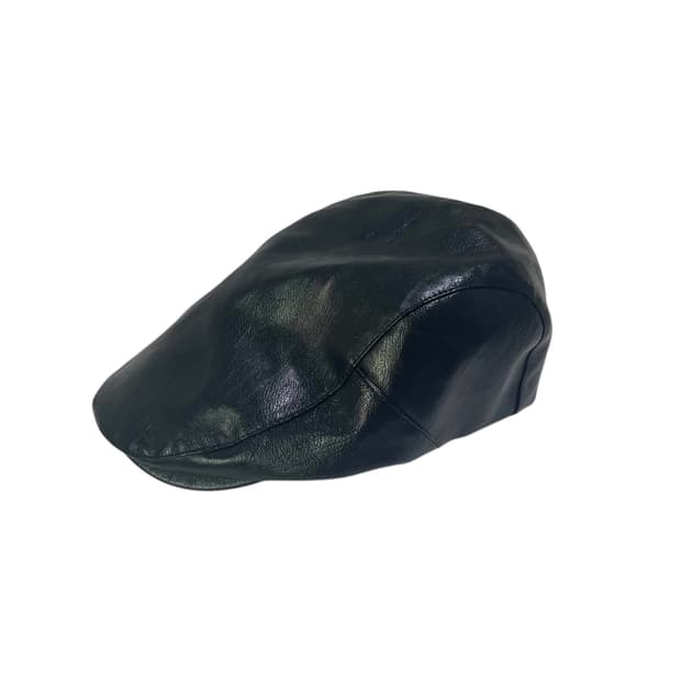 LEATHER BERET BLACK
