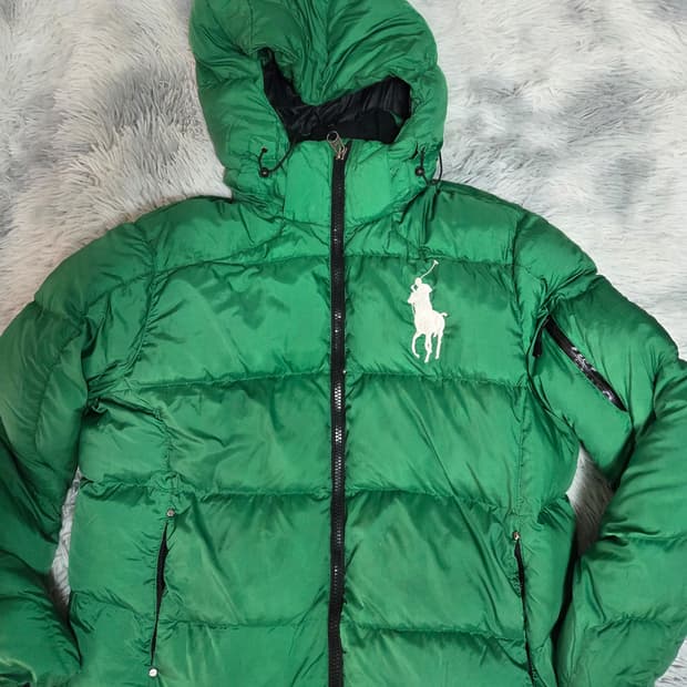 폴로 랄프로렌 빅포니 그린 패딩 점퍼 후드xl