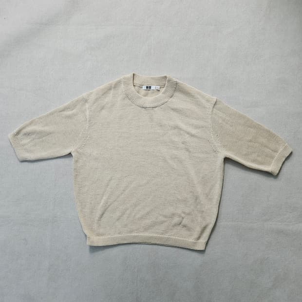 L 유니클로 여성 반팔 니트 0309Y