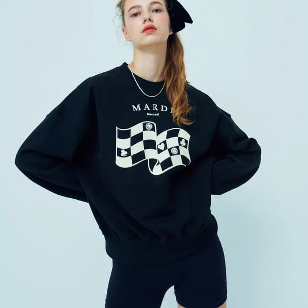 Mardi 마르디 메크르디 sweatshirt checker 맨투맨