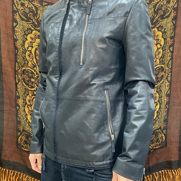 우영미 11ss 고트스킨 레더 멀티지퍼 자켓