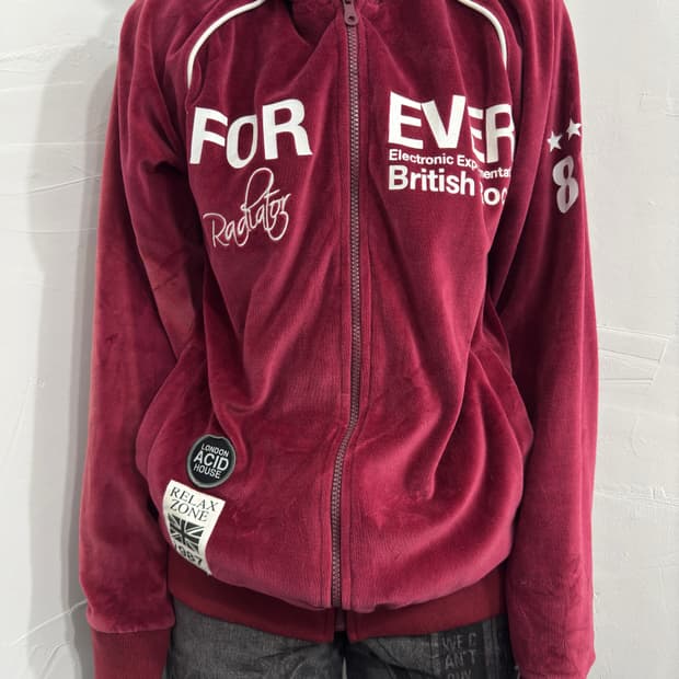 relax zone velvet hood zipup