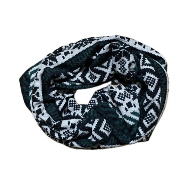 녹색 노르딕 니트 머플러