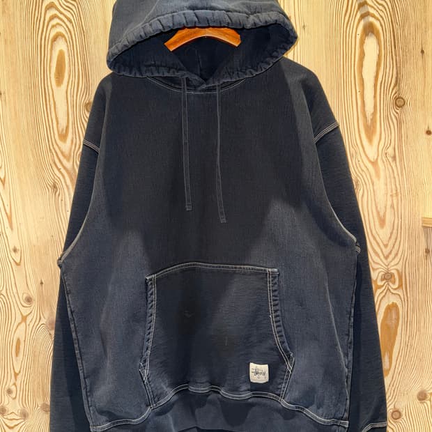 스투시 콘트라스트 스티치 라벨 후드