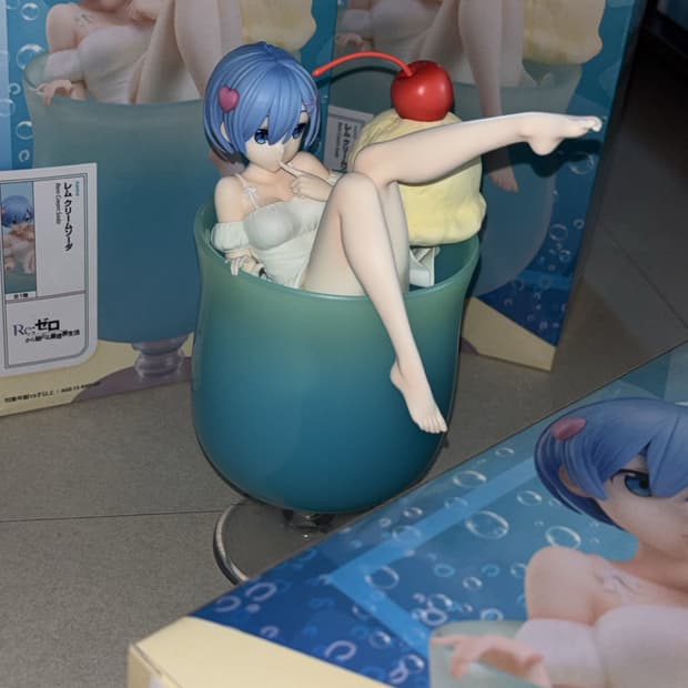 (미개봉) 리제로 렘 크림소다 피규어 고전 미소녀 피규어 빈티지
