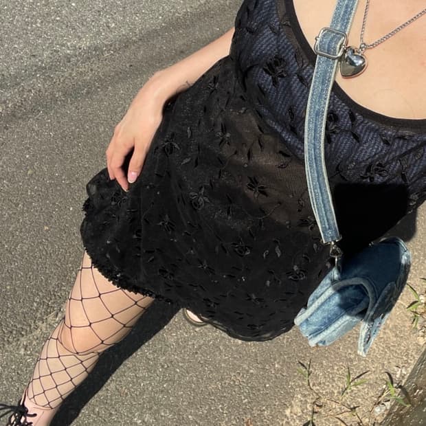 빈티지 플라워 시스루 슬립원피스