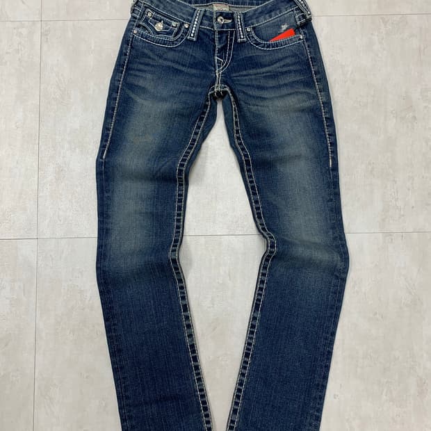 트루릴리전 큐빅 디테일 로우라이즈 데님 팬츠 #32