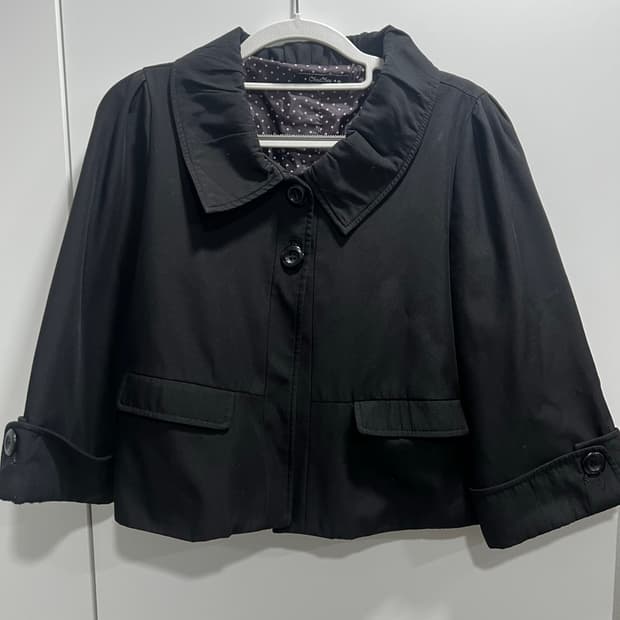 빈티지 하프 숏 블랙 자켓