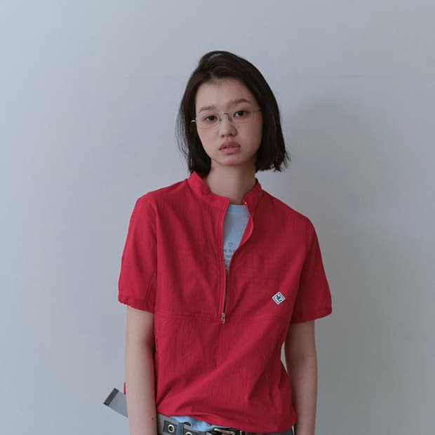 Nocontent 하프집업 윈드브레이커 - red