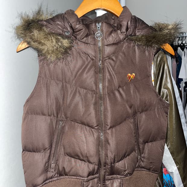 브라운 패딩조끼