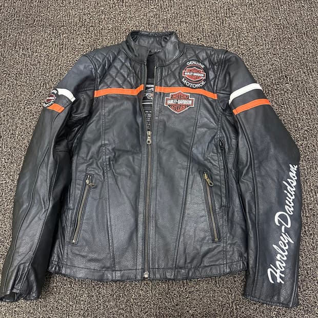 할리데이비슨 모터사이클 레더 가죽 자켓 블랙 XS