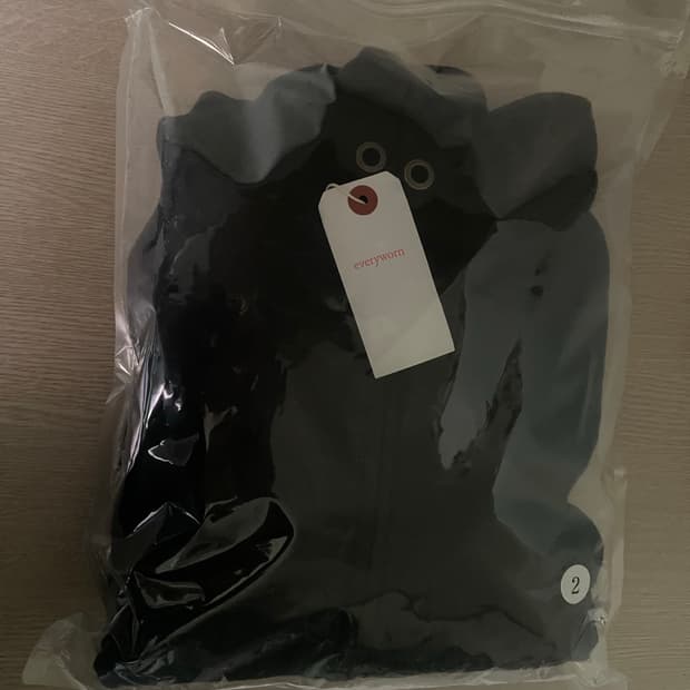 에브리원 후드집업 멜란지블랙 2사이즈 (기모x)