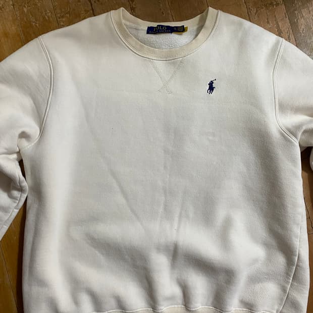 폴로 랄프로렌 흰색 기모 맨투맨 XL (1035)