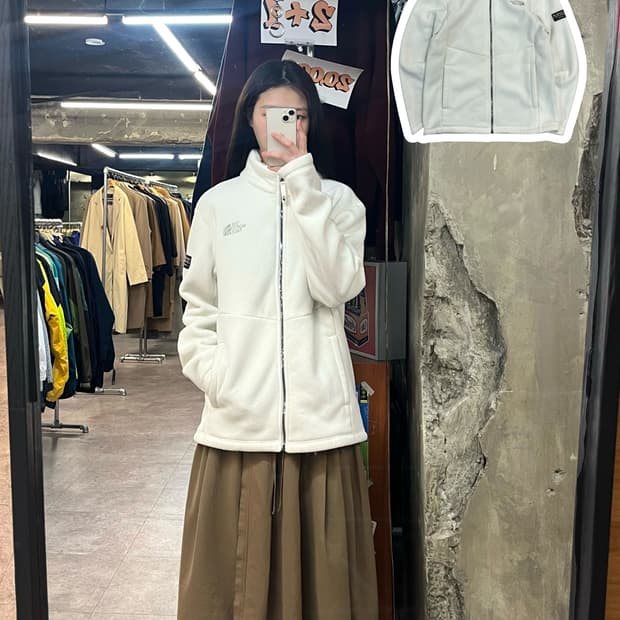 노스페이스 플리스 자켓 화이트 M(95) #csz3572