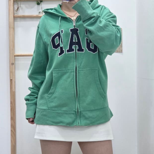 [프립]M/GAP 갭 후드 집업 민트