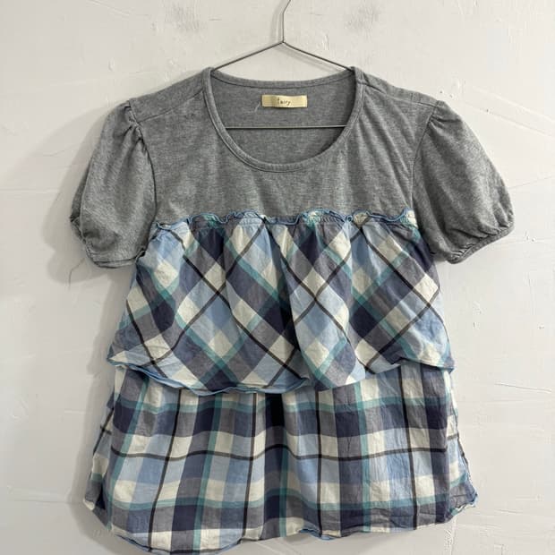 fairy mori check layered top