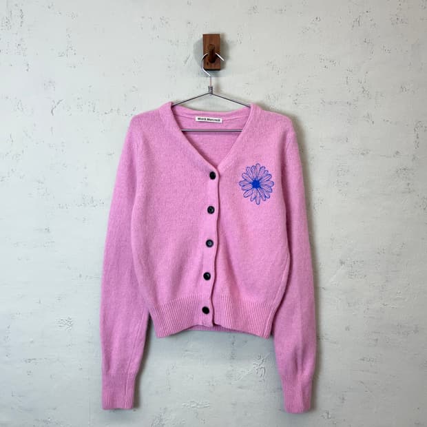 마르디메크르디 플라워 라쿤 울 가디건