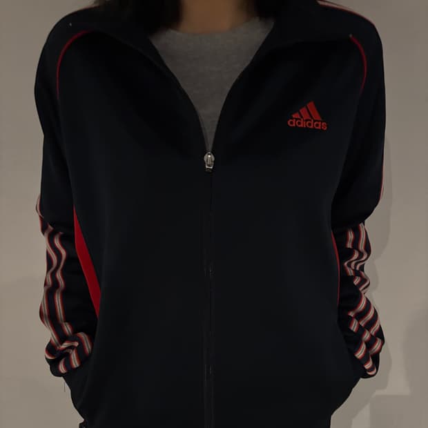 아디다스 재팬 삼선 네이비 레드 트랙탑 져지