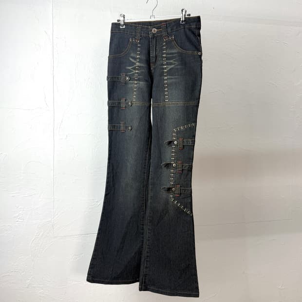 JPN 본디지 스티치 데님 팬츠