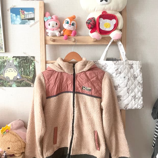 모리걸 빈티지 티티카카 핑크 배색 플리스 자켓 💗💛