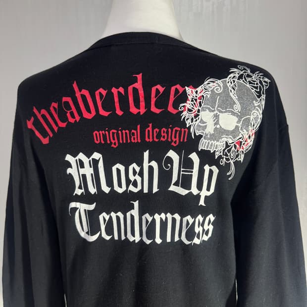 Sorridere 스컬 크로스 롱슬리브 y2k 펑크