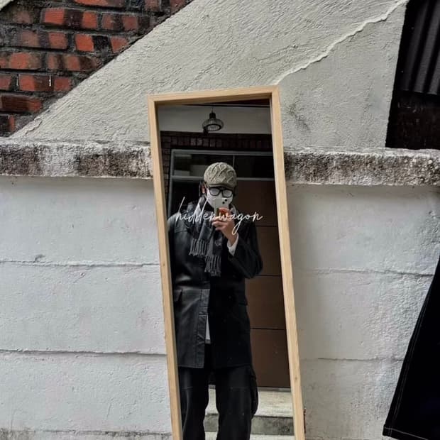  양가죽  블랙컬러 빈티지 후드 코트  110size  