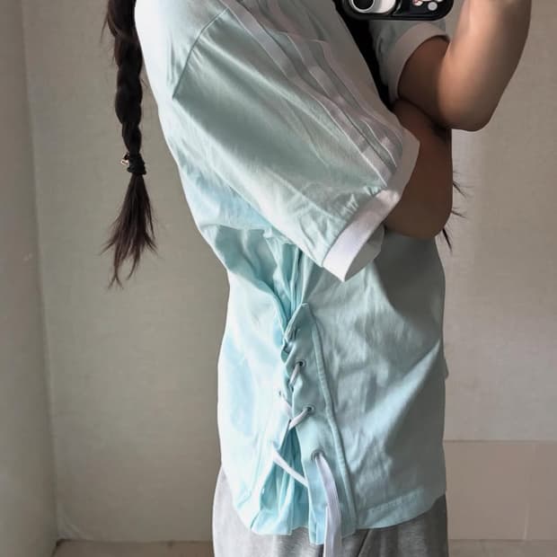 아디다스 셔링 반팔티