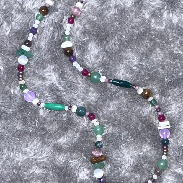 빈티지st 비즈 목걸이 001