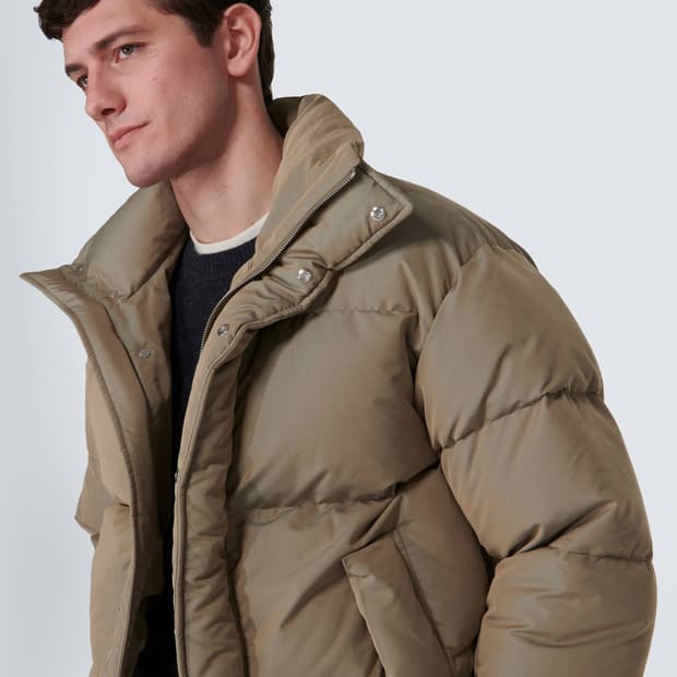 오라리 Finx 샴브레이 다운 패딩 푸퍼 