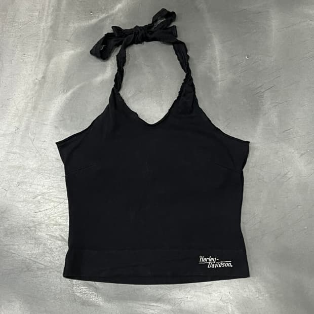  할리데이비슨 자수로고 슬리브리스 탑 y15753