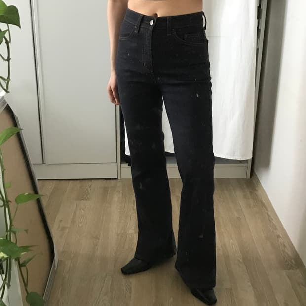 생지 부츠컷 하이웨스트 데님팬츠