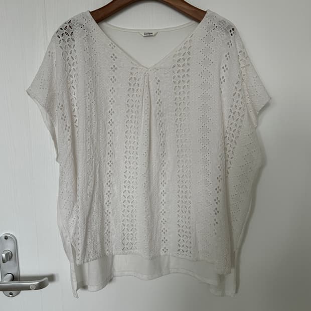 White Lace Poncho Blouse