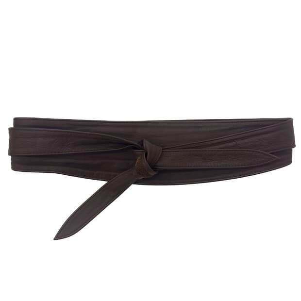 Goa Black Leather Obi Belt