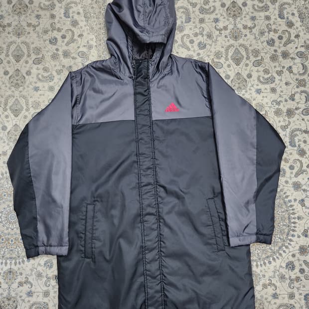 아디다스 올드스쿨 후드 롱 점퍼/벤치자켓 L