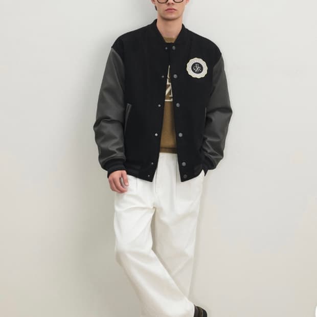 시티브리즈 울 프레피 바시티 자켓 L nct도영