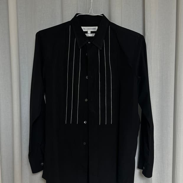 꼼데가르송 스트라이프 플레이티드 셔츠 (M)