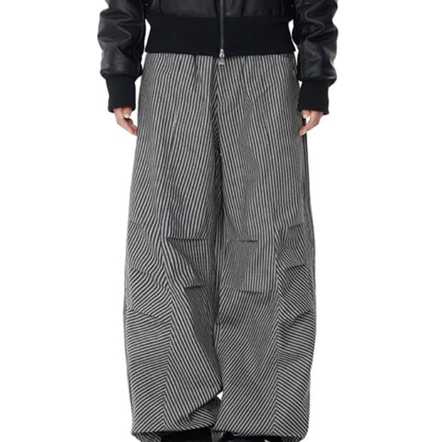 아캄 Knee Pin-tuck Stripe Denim Pants 바지