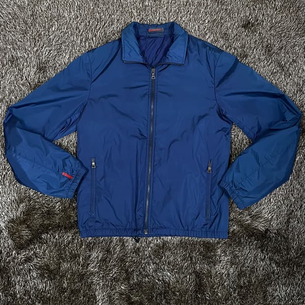 프라다 PRADA 진블루 나일론 블루종 점퍼 48