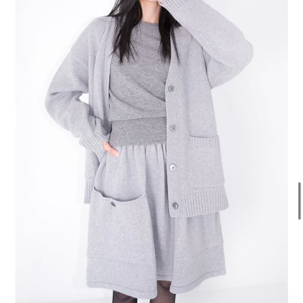 유노이아 Wool Pocket Knit Short Skirt