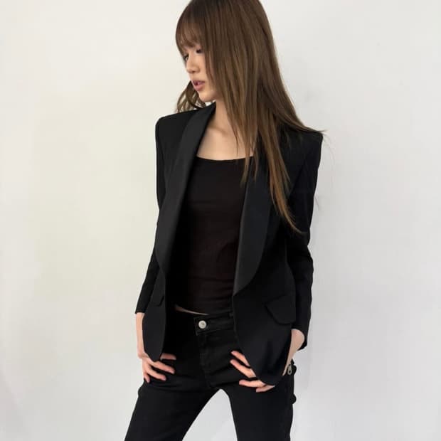 발망 블랙 숄라펠 블레이저