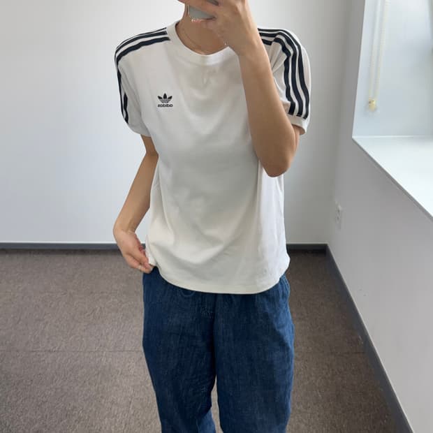 Adidas 아디다스 트랙탑 아이보리 반팔